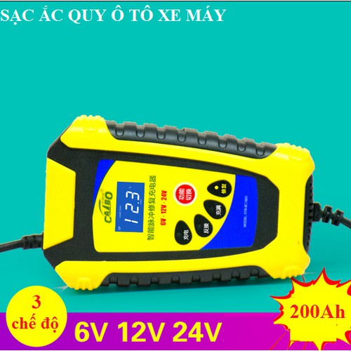 Máy sạc acquy tự động nhận bình 6v,12v,24v - 4Ah đến 200Ah - Sạc ắc quy