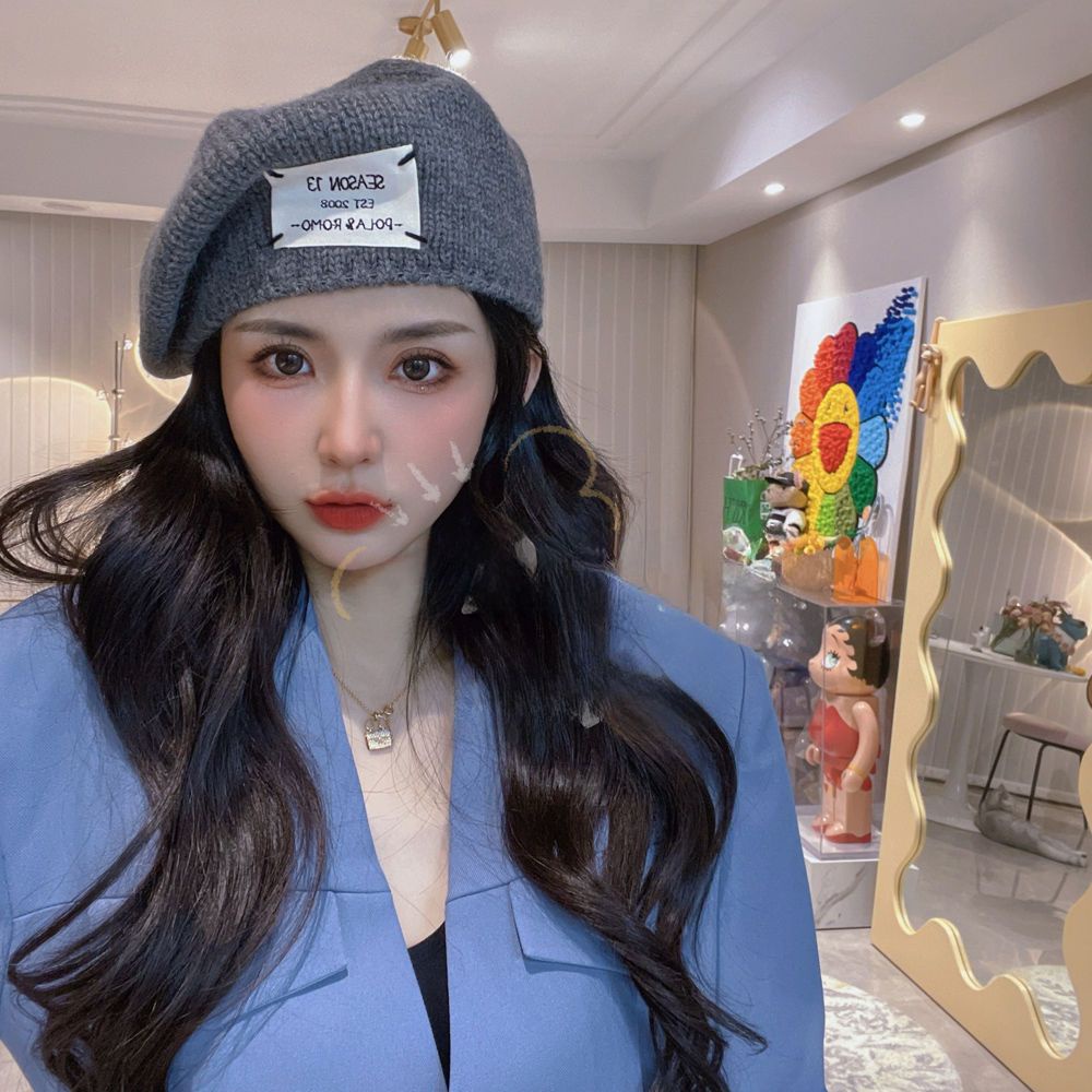 Hàng Có Sẵn! [M &amp; E] Hàng Có Sẵn!Mũ Beret Len Dệt Kim Thời Trang Thu Đông Dành Cho Nữ