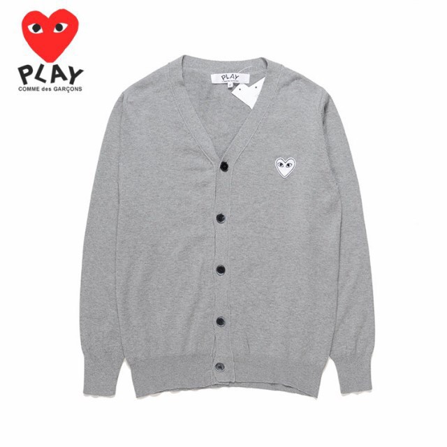 cardigan áo Áo khoác cardigan bằng vải cotton đan cổ chữ V CoMME des Garcons CDG thời trang cho nam/nữ