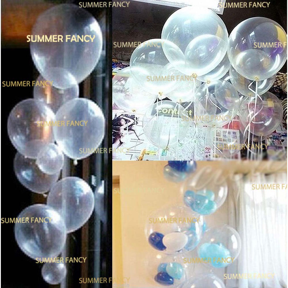 10 bong bóng trong suốt thái lan 10'' (25CM) - Trasperent Balloon