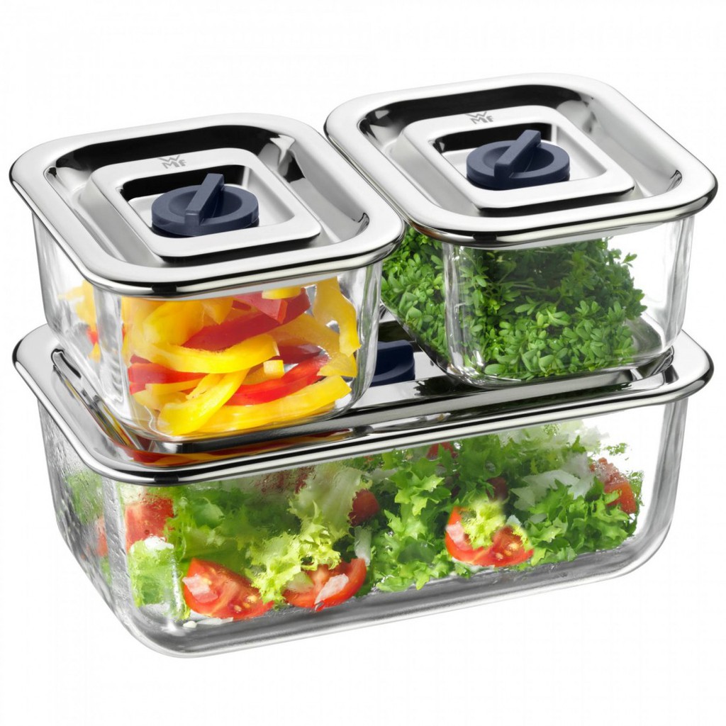 Set 3 hộp thủy tinh đựng thực phẩm WMF bảo quản thực phẩm kín [nhập Đức chính hãng]