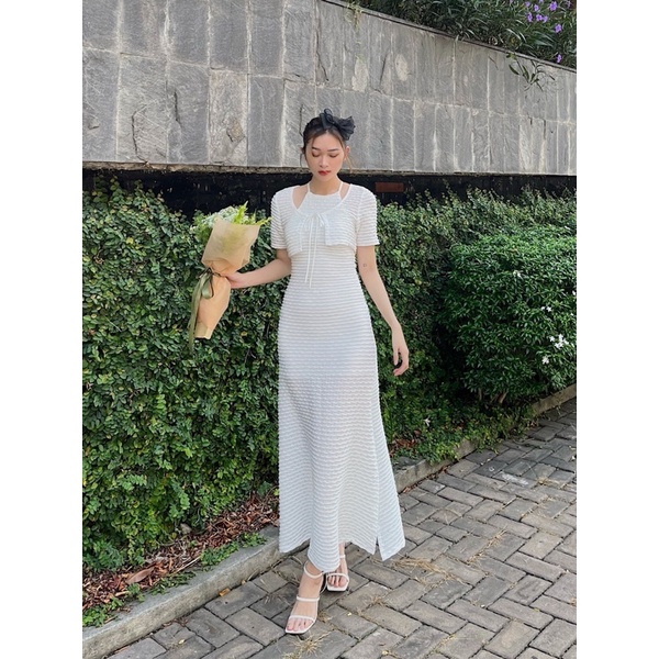 Tazanna dress - Đầm yếm form dài xẻ tà và áo ngoài - Somalyng.studio