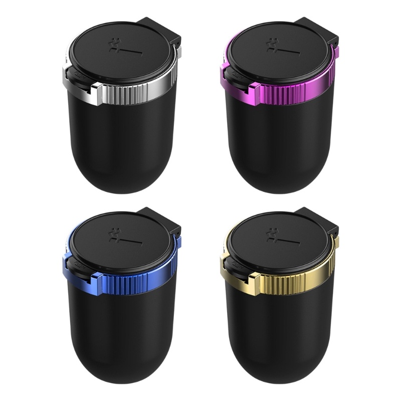 Gạt Tàn Thuốc Lá Có Nắp Và Đèn LED Xanh Dương Tinh Tế Cho Văn Phòng / Nhà Ở