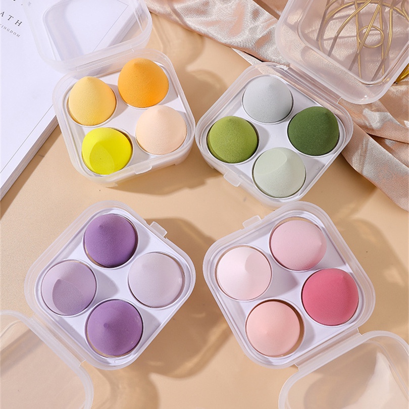 BEAUTY BLENDER Set 4 / 8 Mút Trang Điểm Mềm Kèm Hộp Đựng Tiện Lợi