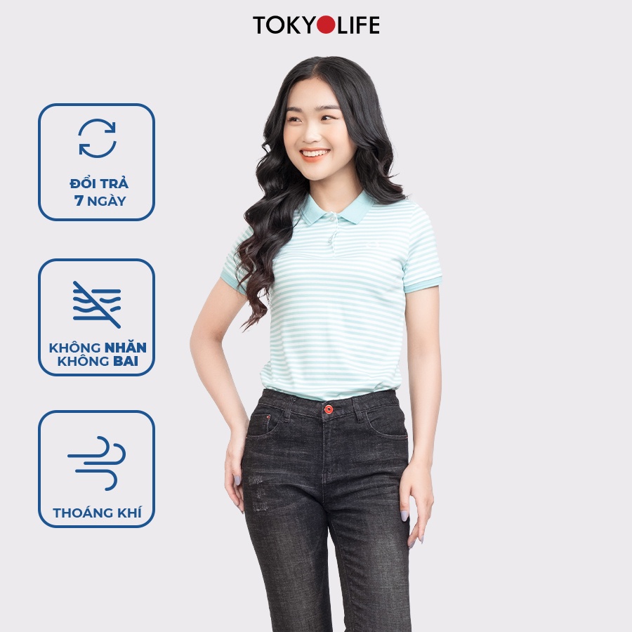 [Mã WABRSWK giảm 10% đơn từ 250k] Áo phông Polo nữ TOKYOLIFE cổ gập 1 màu I9POL501G