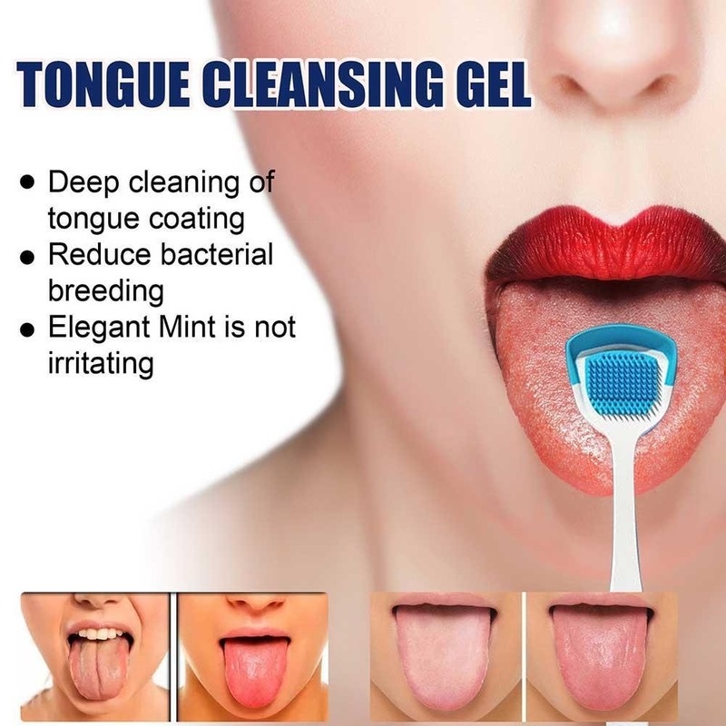 Bộ Gel Làm Sạch Lưỡi EELHOE Kèm Cọ Silicone Làm Sạch Lưỡi Chăm Sóc Răng Miệng