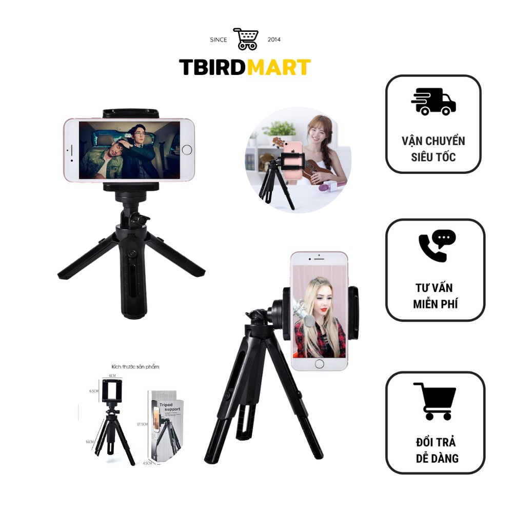 Đế Tripod Gấp Gọn, Chụp Hình 3 Chân Quay Video Mini 360 Cho Smartphone Và Máy Ảnh