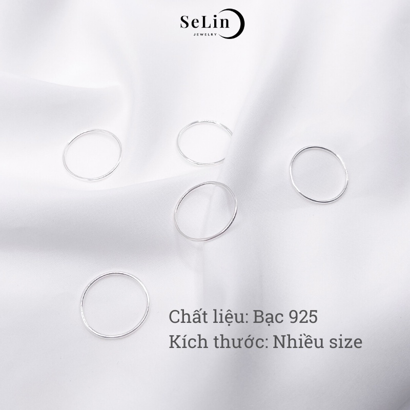 Nhẫn bạc nữ SELIN JEWELRY tròn trơn đơn giản, basic, cá tính nhiều kích thước