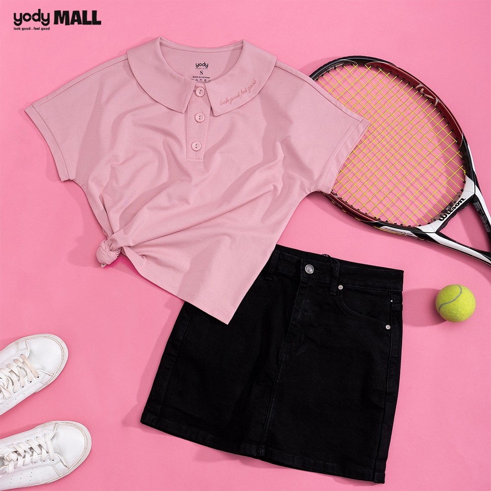 Áo phông Polo nữ cổ sen YODY chất liệu cotton thấm hút tốt nhiều màu APN3732 | BigBuy360 - bigbuy360.vn
