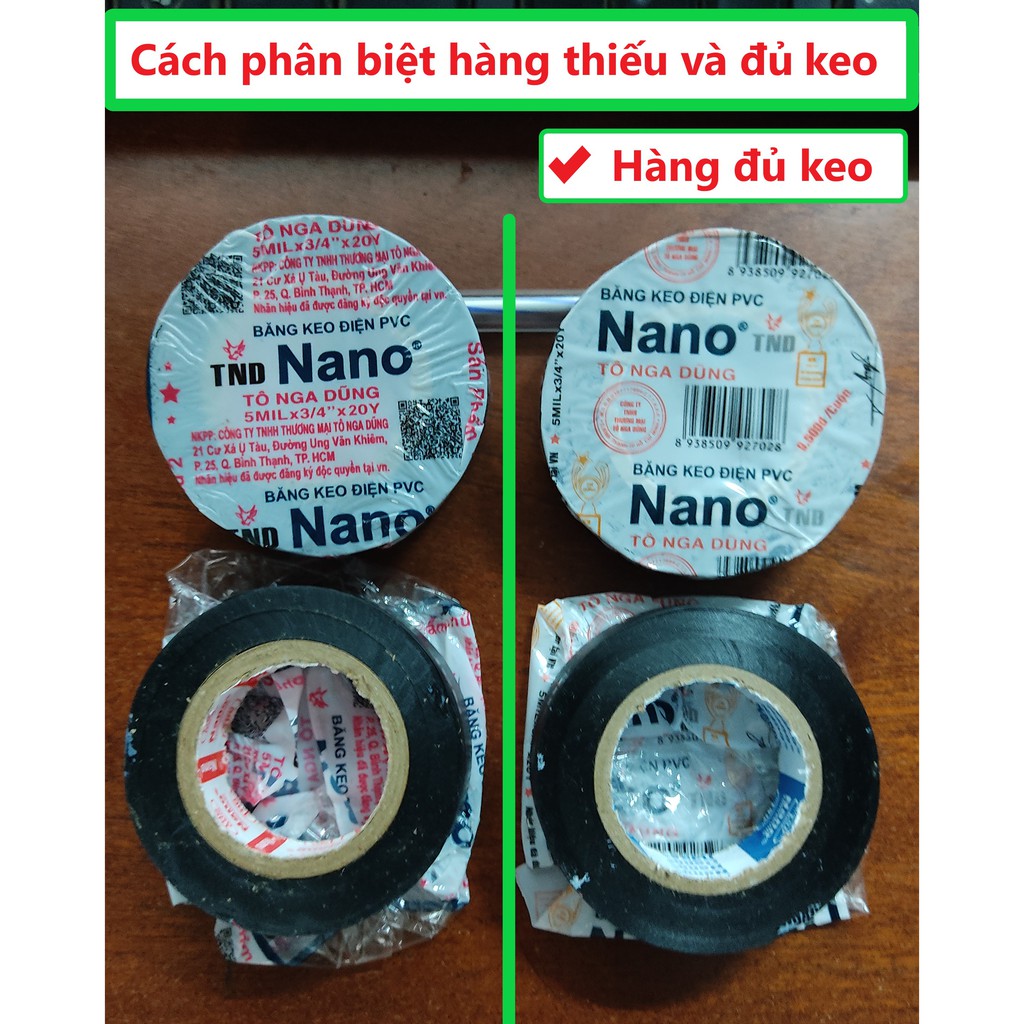 Băng keo điện Nano TND Tô Nga Dũng ( Chính Hãng - Chất lượng cao ) - Hàng loại A