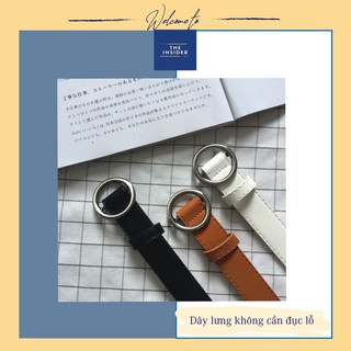 Thắt lưng da nữ mặt tròn không cần đục lỗ TL01ti