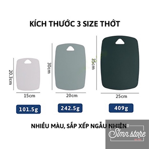 Bộ 3 thớt nhựa kháng khuẩn nhiều màu phong cách Hàn Quốc. SD1-3ThotHQ