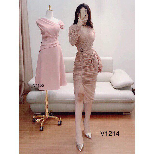 [ xả kho ] MiD Đầm dài tay dáng body quyến rũ V1214 Mie Design kèm ảnh thật