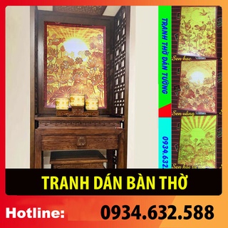 sx - [ TRANH DÁN TƯỜNG vách ngăn ban thờ ] - nhiều mẫu cỡ - Bàn thờ ,vách thờ,...