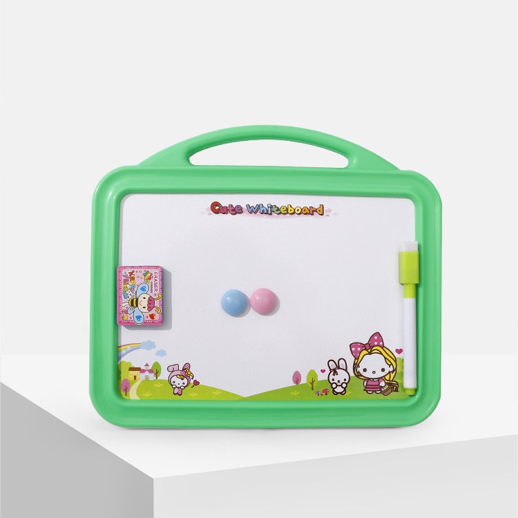 Bảng viết bút dạ 2 mặt kèm bút dạ và lau bảng nhiều màu cho bé