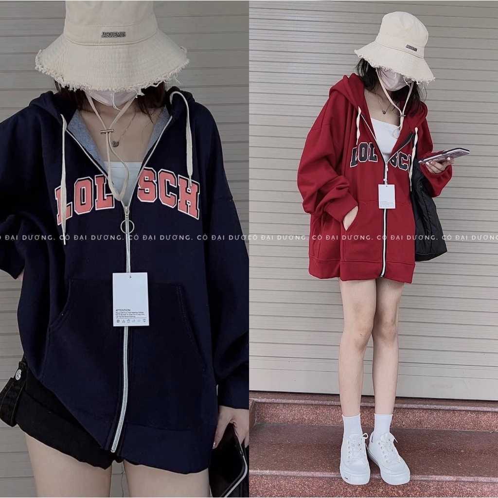 Áo khoác nữ hoodie zip lolsch - FREESHIP - Nana's House