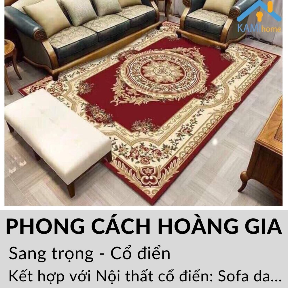 Thảm trải sàn Bali cỡ lớn trang trí phòng khách và phòng ngủ (Phong cách Hoàng gia) Chữ nhật 230*160cm mã 27015.1