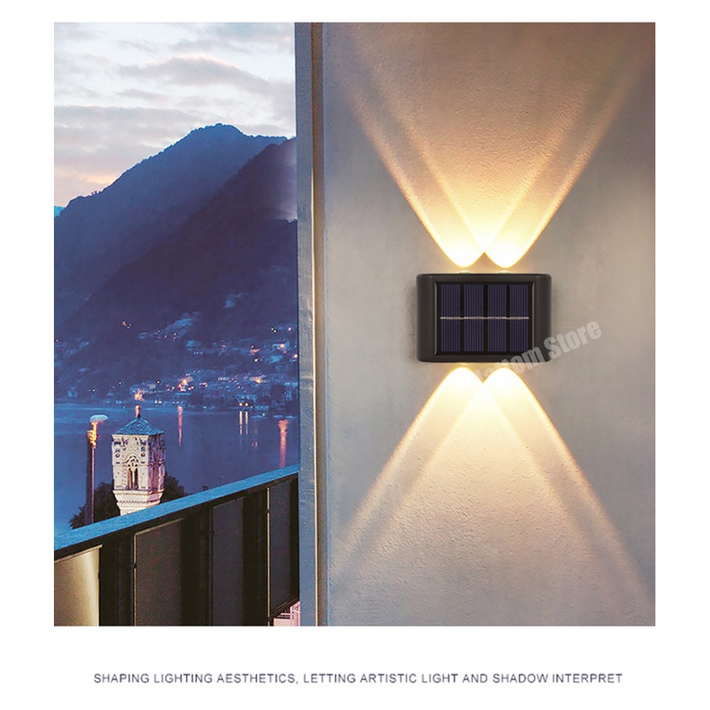 Đèn Gắn Tường Sử Dụng Năng Lượng Mặt Trời Chống Thấm Nước Dùng Trang Trí Sân Vườn