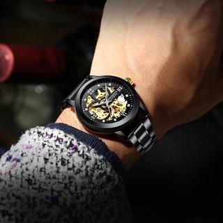 Đồng hồ cơ nam FNGEEN CF11 mặt tròn đính đá sang trọng, cơ lộ máy chính hãng, bảo hành 12 tháng