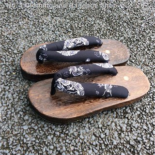 Dép Xỏ Ngón Đế Bằng Thời Trang Dành Cho Nữ♕❍✕Tung Dép Xỏ Ngón Đế Phẳng Xương Cá Vuông Bằng Gỗ Phong Cách Nhật Bản Cho Nam