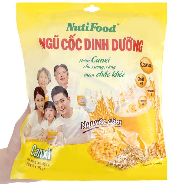 Ngũ cốc dinh dưỡng nguyên cám NutiFood bịch 500g