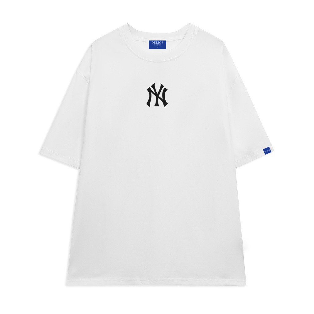 [ Full Box + Tag ] Áo thun phông Unisex cotton 100% form rộng tay ngắn in Silicon nổi NY