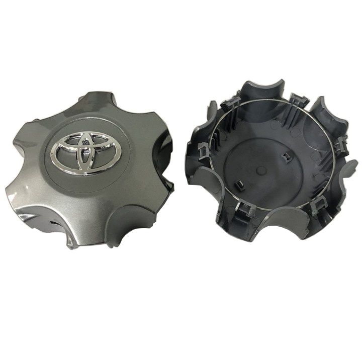 Logo chụp mâm, ốp lazang bánh xe ô tô Toyota Fortuner 2012-2016, Hilux 2011-2015 - Có 2 màu: Xám và Bạc