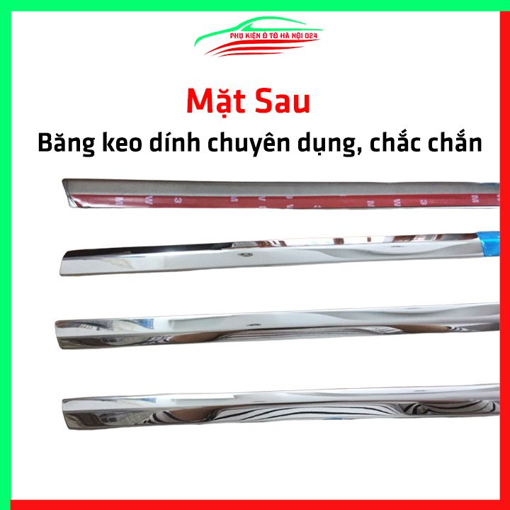 Bộ nẹp viền chân kính inox Toyota Wigo
