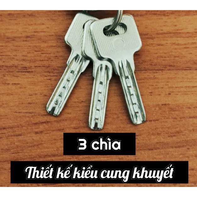 Ổ khóa 3 chìa bằng thép si vàng, siêu bền chắc 32mm