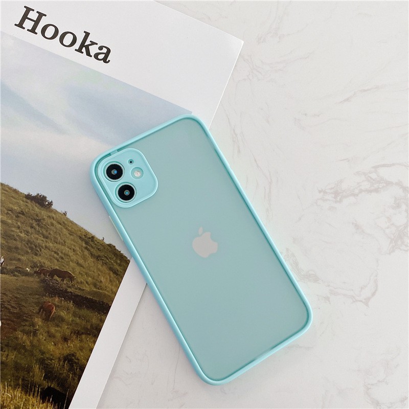 Ốp lưng Iphone lưng nhám viền màu - iphone 6/6plus/6s/6s plus/ 7/ 7plus/ 8/ 8plus/x/xs/ xs max/ 11/ 11 promax/12 /12