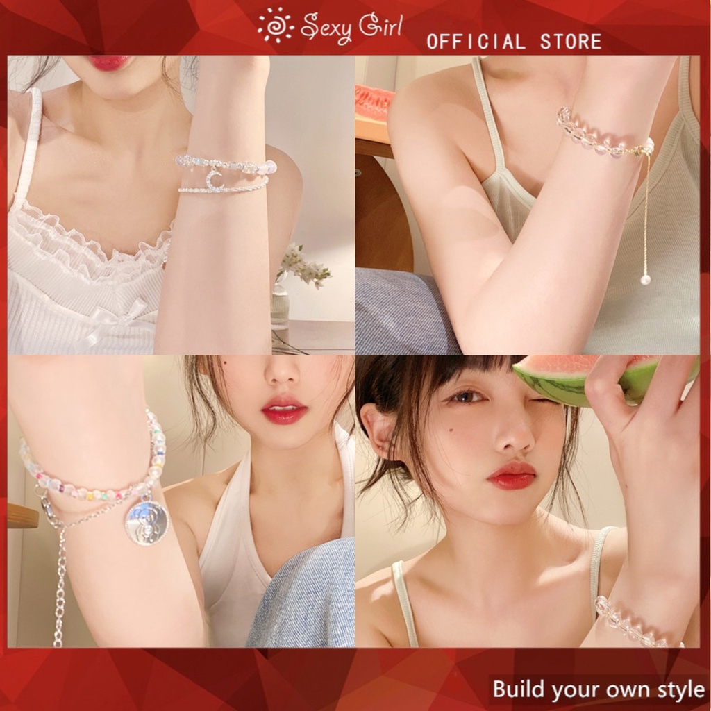 Vòng Tay Đính Hạt Ngọc Trai Phong Cách Sang Trọng Thời Trang Mùa Hè 2022