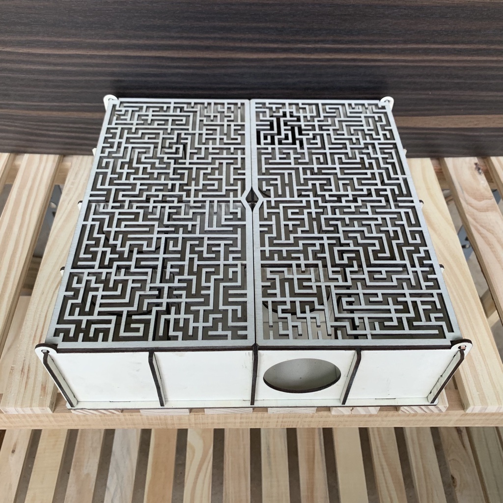 Mô Hình Hộp Mê Cung Gỗ Lắp Ráp Cho Chuột Hamster Size 26*26*7 cm