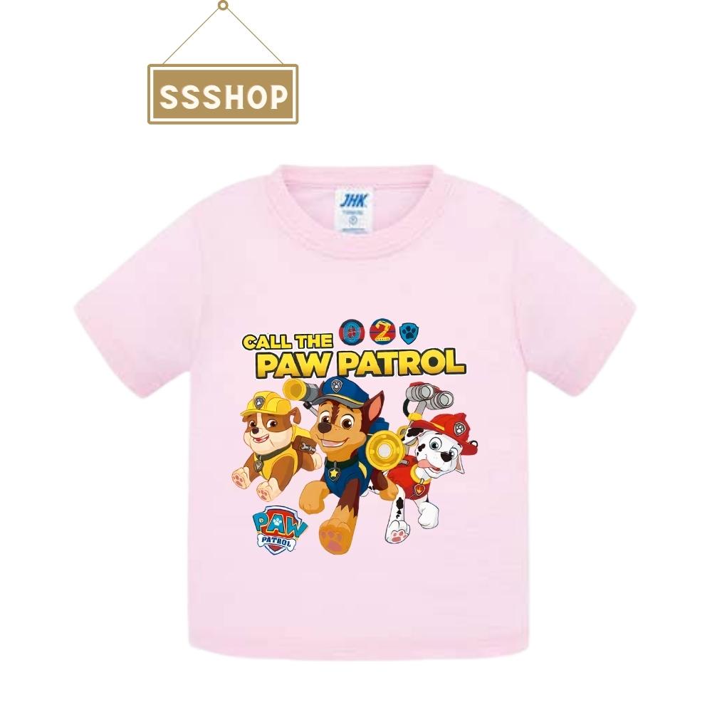 Áo thun bé trai và bé gái in hình Paw patrol Đội chó cứu hộ, Chất liệu cotton thoáng mát mềm mịn, SSSHOP 07