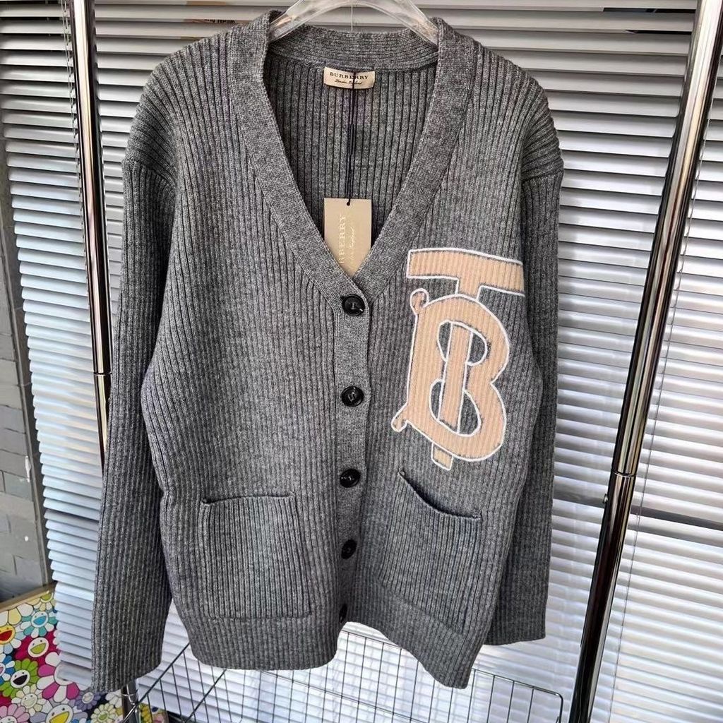 Hàng Có Sẵn!Áo Khoác Cardigan Burberry Giữ Ấm Thời Trang Xu Hướng Mới Cho Cặp Đôi