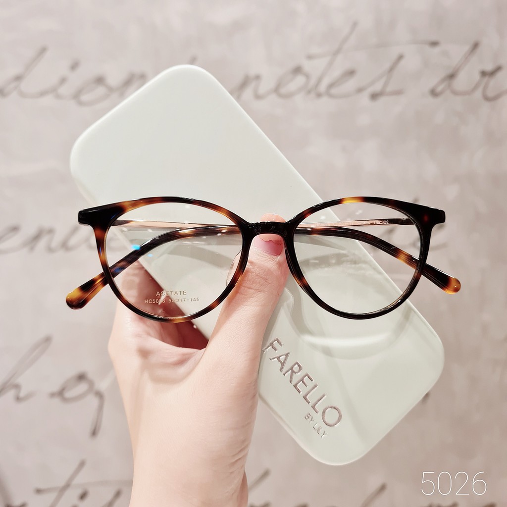 Gọng kính cận nhựa mắt kính tròn nhiều màu Lilyeyewear 5026