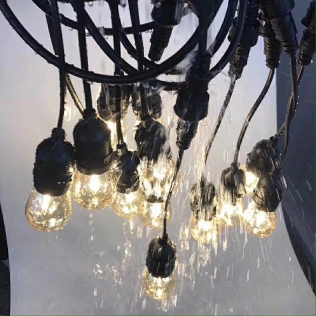 Bộ dây treo đuôi đèn chống nước chuyên dùng ngoài trời 5m 10 đuôi/ 10m 15 đuôi