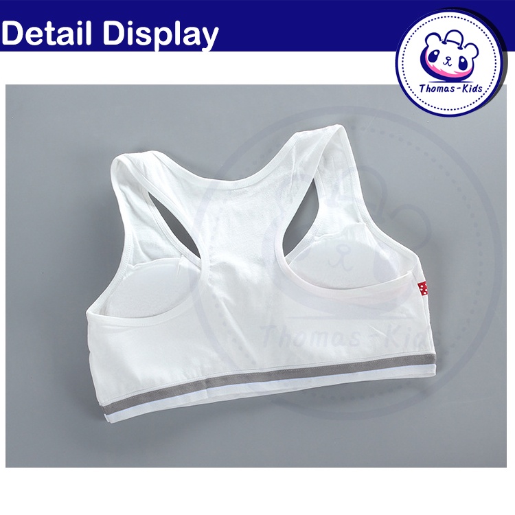 Áo Ngực Thể Thao Cotton Chống Vi Khuẩn Thoải Mái An Toàn Cho Bé Gái 10-14 Tuổi