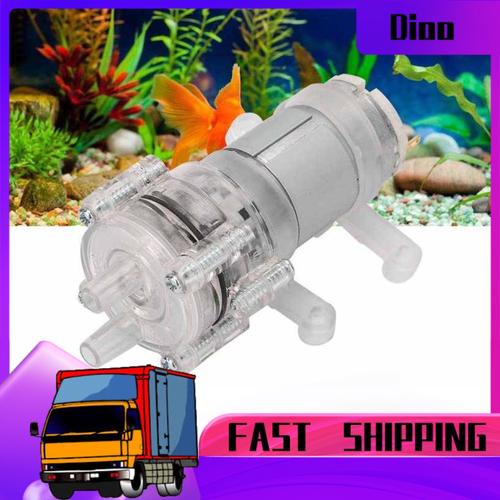 Dioo High Temperature Resistance Transparent Aquarium Mini Diaphragm Water Pump DC12V