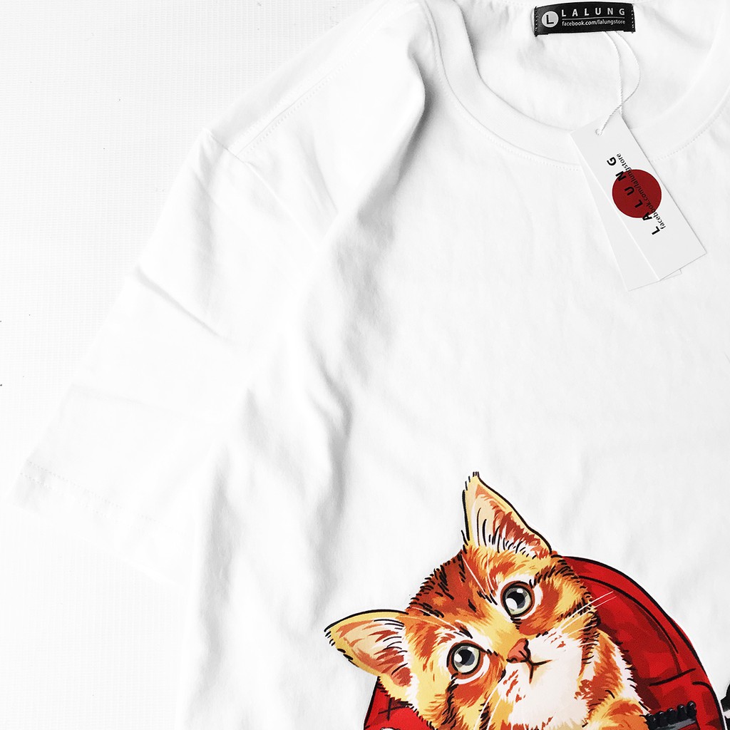 Áo Phông Cotton Unisex Hoạ Tiết Túi Mèo Mã 1023