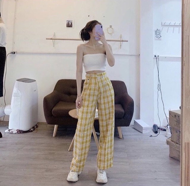 QUẦN KẺ SỌC NỮ KIỂU ỐNG RỘNG ( có sẵn + đủ size )
