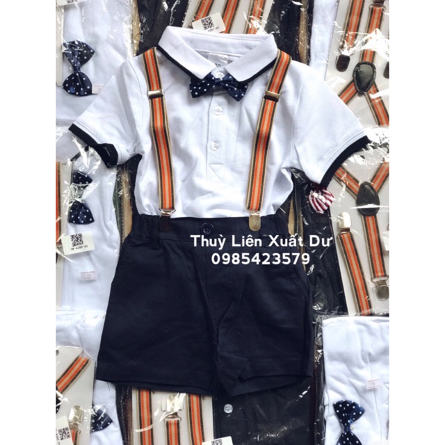 Set công tử bé trai kèm đai nơ