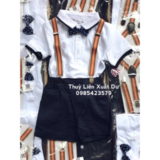 Set công tử bé trai kèm đai nơ