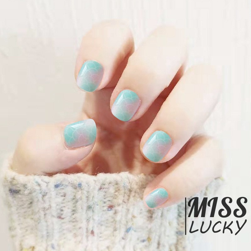 Bộ Móng Tay Giả Màu Kẹo Ngọt Không Độc Hại Cho Trẻ Em