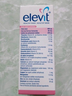 Vitamin bầu Elevit Úc 100 viên