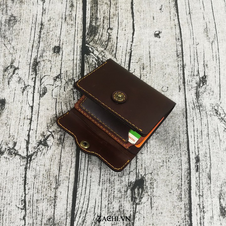 Bóp Ví Đứng Nam mini da bò handmade - VN211