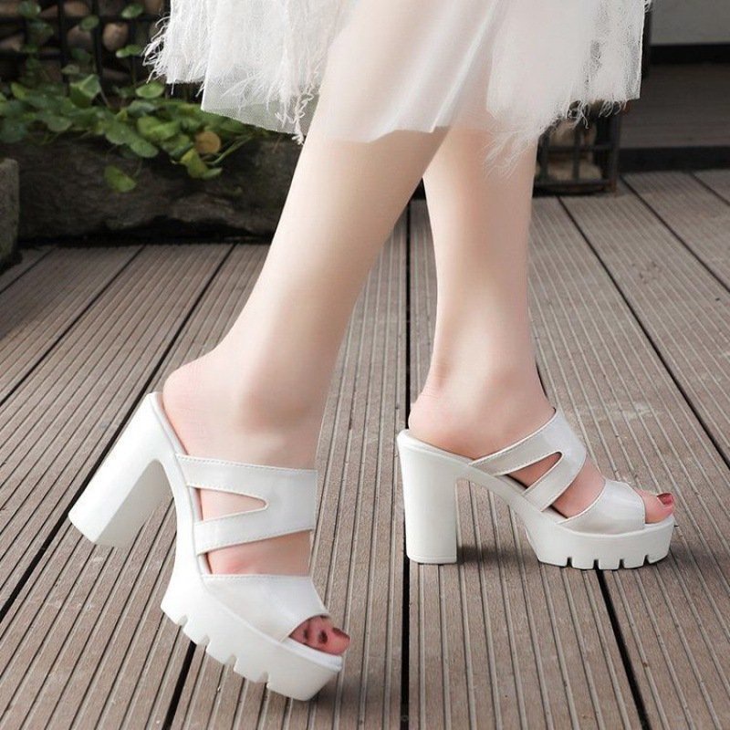 Dép cao gót gót vuông cao 9 phân sang xịn
