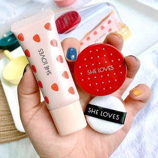Set kem nền + phấn phủ She loves