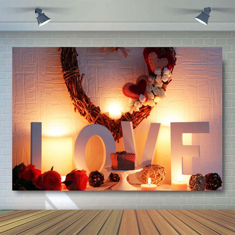 COD QRJ-19 Valentine's Day Photography Backdrops Love Heart Decor I2VN