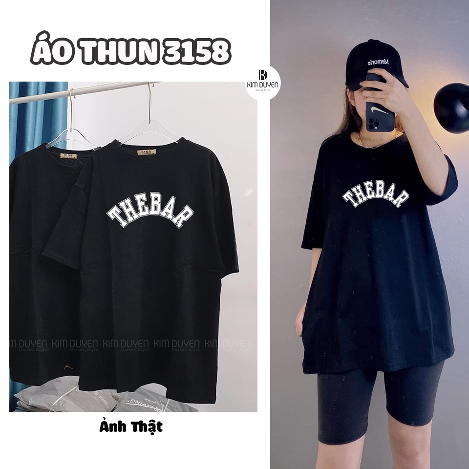 Áo Thun 3158 THEBAR Áo Phông Trơn 3158 Form Rộng Tay Lỡ Dáng Oversize Nam Nữ Chất Vải Dày Dặn Mặc Mát Mẻ