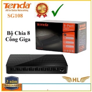 Bộ Chia Mạng 8 Cổng Gigabit Tenda SG108 , 5 Cổng SG105 - Hàng Chính Hãng